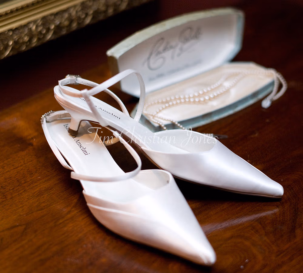 The bride's shoes photographed
