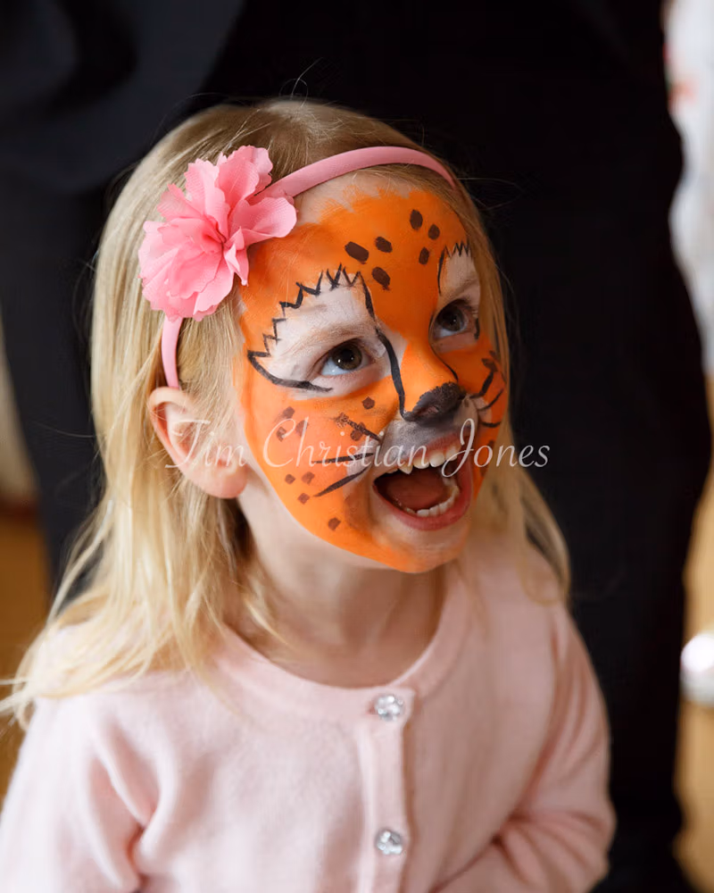 Lion-face make up, definitely a great children's  at  idea at a wedding