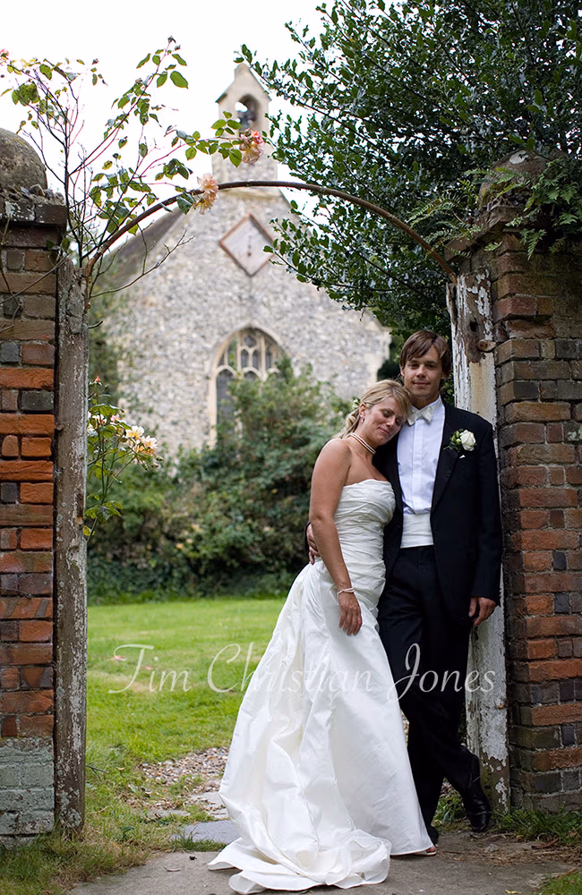 Candid couple portrait all about the bride and groom