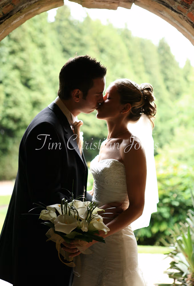 Couple portrait in silhouette.