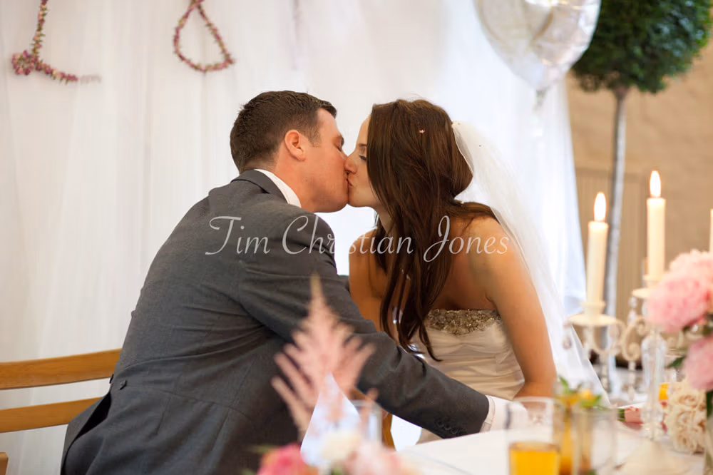 Lowri kisses Tim after his speech